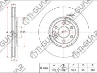 Диск тормозной TG-40206-EB320/RN1416V*Ti•GUAR