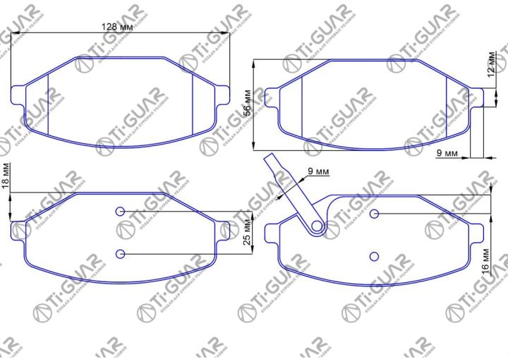 Тормозные колодки TG-0014/PN8004 * Ti·GUAR